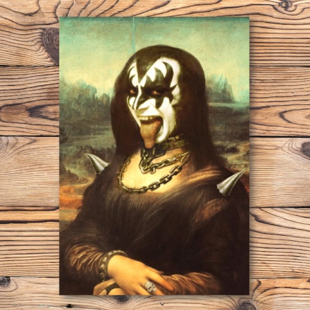 Kiss Gene Simmons Mona Lisa Portrait Parody Refrigerator Locker Fridge Magnet‎